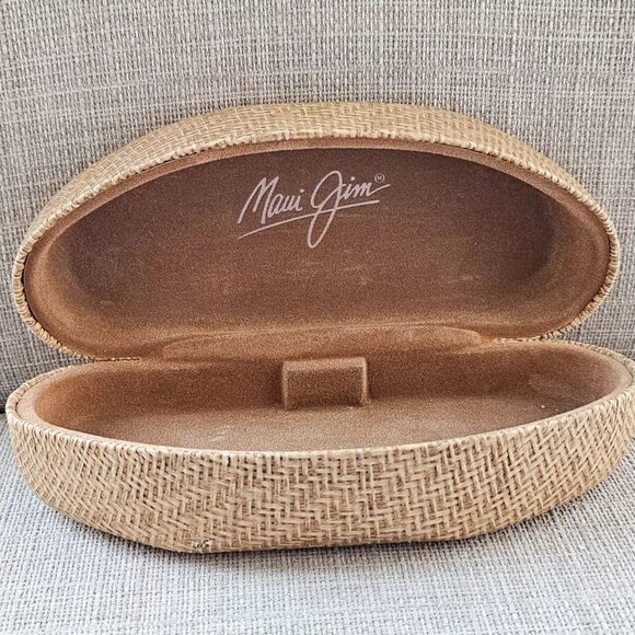 Maui Jim Sunglasses Case Tan Hard Case for Glasses Eye wear Case only - Picture 12 of 13
